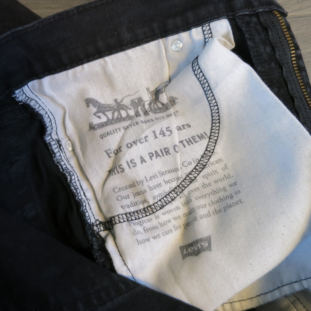 Levis Premium 511 Jeans Mens 32x32 Black Denim Slim Straight Stretch Waterless - Picture 10 of 13